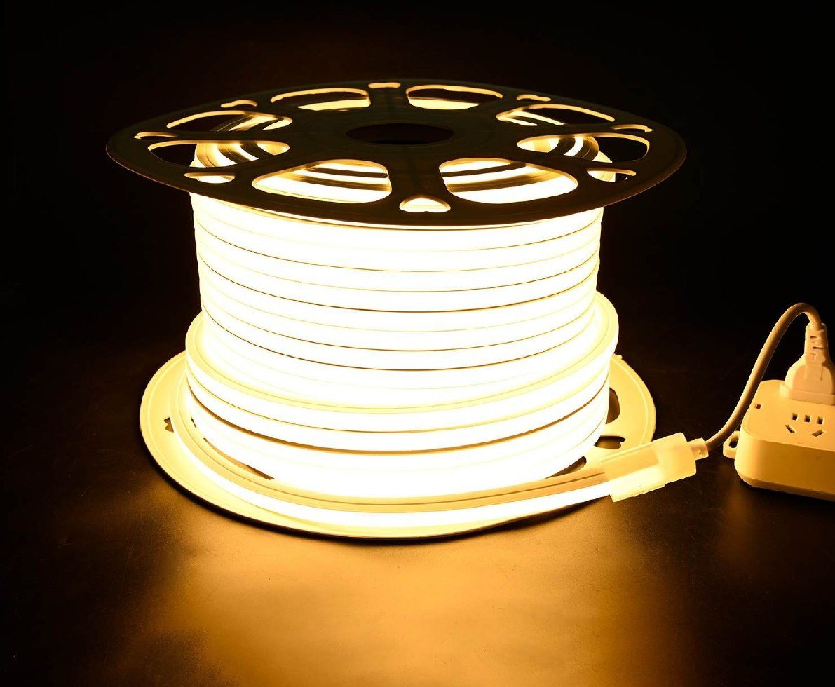 Reel of 230 V LED neon lit in warm white