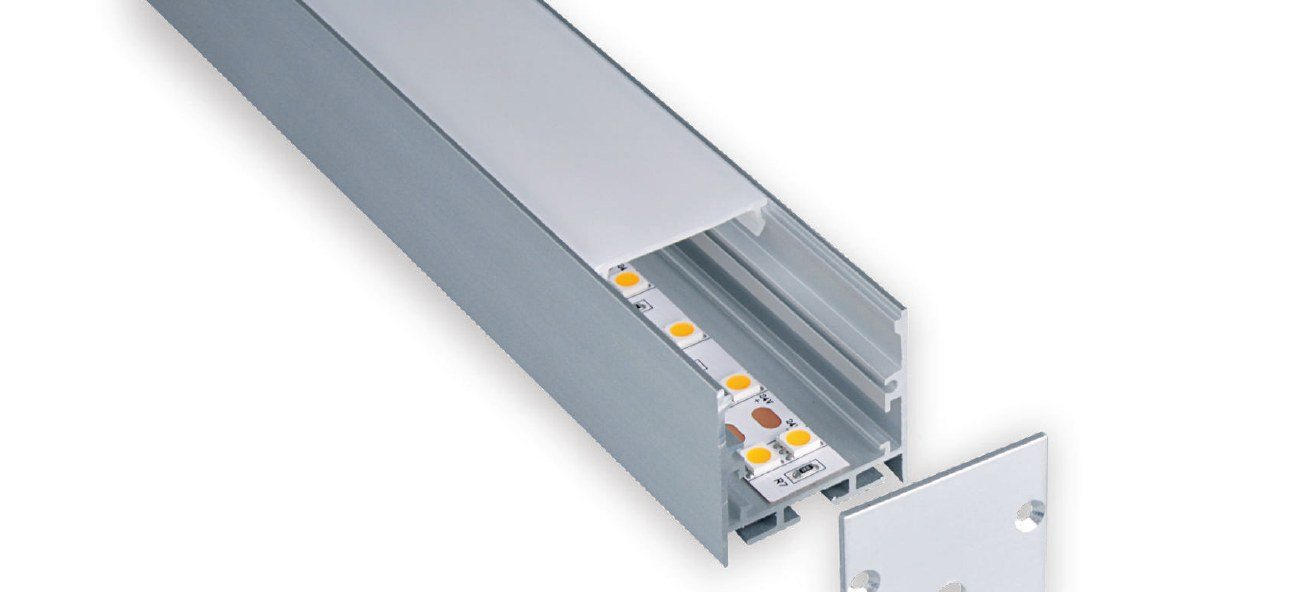 Perfil de aluminio grande para luminaria lineal