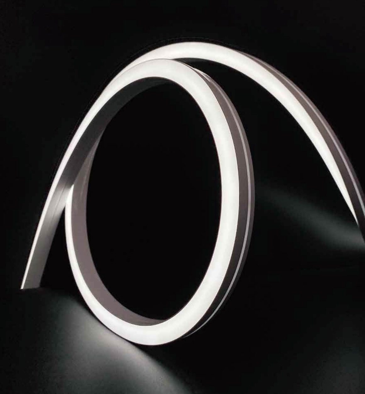 Flexible LED neon bent into a loop